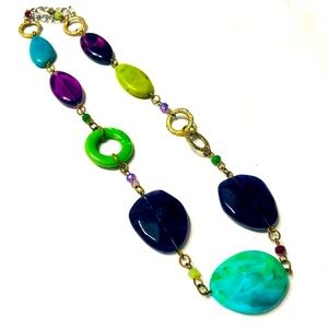 Chunky colorful beaded necklace